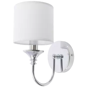 Abażurowy kinkiet pokojowy Abu Dhabi klasyczny biały chrom