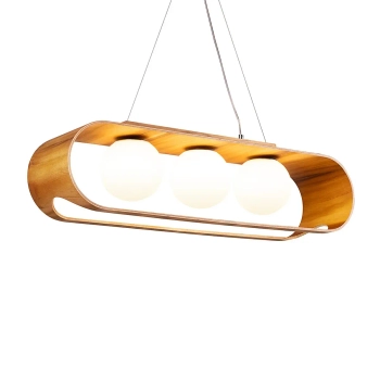 Potrójna lampa wisząca kule Sfera QN-SFERA-3P-TEAK brązowy biały