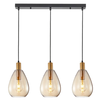 Lampa na listwie wisząca Zulo PND-27812-3-BRO-AMB do jadalni bursztynowa
