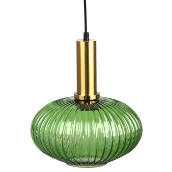 Plisowana LAMPA wisząca NORFOLK 314314 Polux szklany ZWIS do salonu loftowy zielony