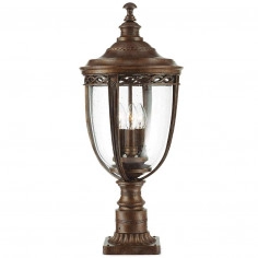 Stojąca LAMPA zewnętrzna English FE-EB3-L-BRB Elstead FEISS metalowa OPRAWA latarenka do ogrodu outdoor IP44 brąz przezroczysta