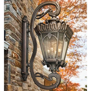 Dekoracyjna LAMPA elewacyjna Tournai KL-TOURNAI1G-XL Elstead KICHLER industrialna OPRAWA metalowy kinkiet retro IP44 antyczny mosiądz