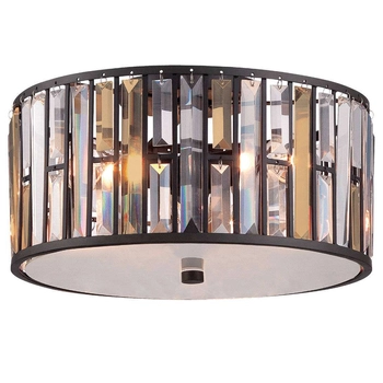 LAMPA sufitowa GEMMA HK-GEMMA-F-VBZ Elstead HINKLEY metalowa OPRAWA plafon kryształy brąz bursztynowe przezroczyste