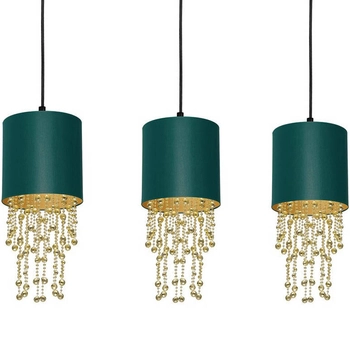 LAMPA wisząca ALMERIA MLP64500 Milagro abażurowa OPRAWA crystal glamour zwis zielony złoty