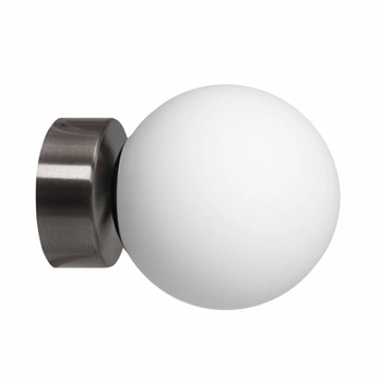 Kinkiet okrągły ścienny MIJA 21085120 Kaspa kula szklana biała tytan