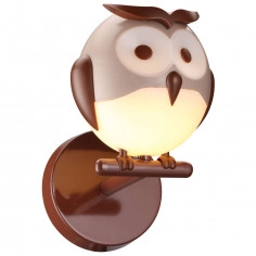 Lampa ścienna OWL ML245 Milagro dekoracyjna do pokoju dziecka sowa brązowa