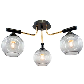 LAMPA sufitowa 2207/3 BL TR Elem metalowa OPRAWA modernistyczna czarna złota
