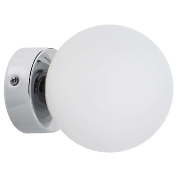 Kinkiet LAMPA ścienna MIJA 20763103 Kaspa szklana OPRAWA modernistyczna kula ball chrom biała