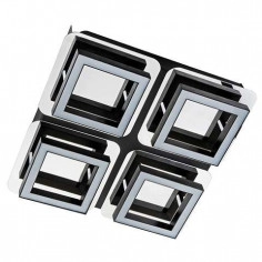 LAMPA sufitowa LIKYA LED-4 03137 Ideus metalowa OPRAWA ścienna LED 20W 4000K kwadratowy plafon chrom wenge