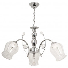 Żyrandol na łańcuchu z kryształami VEN W-K 1466/3 chrom przezroczysty