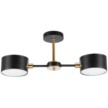 LAMPA sufitowa 3020/2 BL TR Elem metalowa OPRAWA abażurowa czarna złota