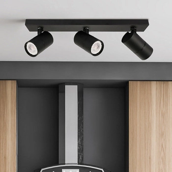 Plafon LAMPA sufitowa LACONI SPL-2813-3B-BL Italux metalowa OPRAWA regulowane reflektorki na listwie czarne