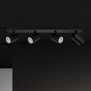Sufitowa LAMPA plafon LACONI SPL-2813-4B-BL Italux regulowana OPRAWA metalowe reflektorki czarne
