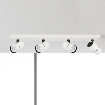 Plafon LAMPA sufitowa LACONI SPL-2813-4B-WH Italux metalowa OPRAWA regulowane reflektorki na listwie białe czarne