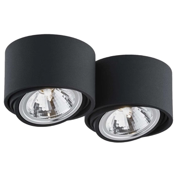 Regulowana LAMPA natynkowa LUMOS 2 70255202 Kaspa metalowa OPRAWA sufitowa spot halogen czarny