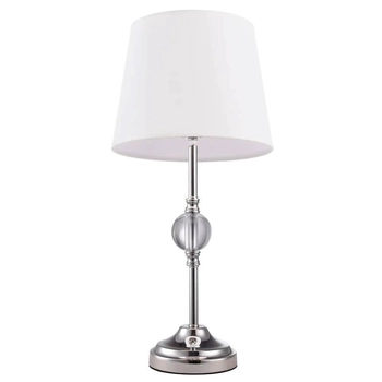 Stołowa LAMPA klasyczna MONACO T01230WH Cosmolight biurkowa LAMPKA salonowa abażurowa biała