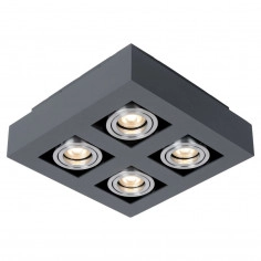 LAMPA sufitowa CASEMIRO IT8002S4-BK/AL Italux metalowa OPRAWA kwadratowy SPOT czarny