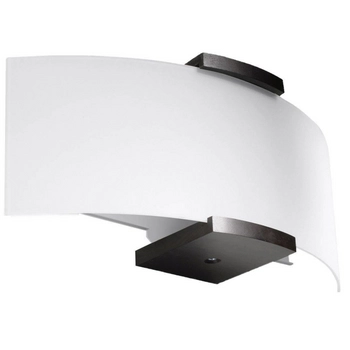 Kinkiet LAMPA ścienna SL.0185 szklana OPRAWA półokrągła biała wenge