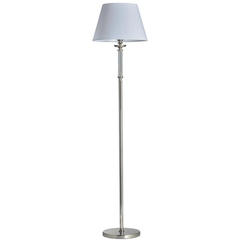 Stojąca lampa klasyczna Siena f01322ni-wh Cosmolight metal tkanina nikiel