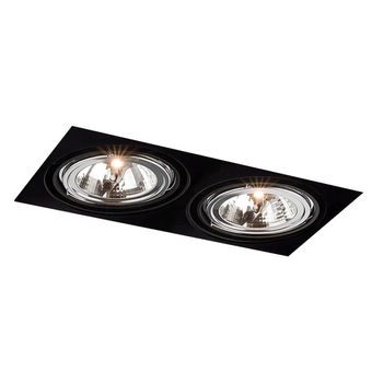 Oczko LAMPA sufitowa KOMORO 3309 Shilo podtynkowa OPRAWA regulowana WPUST do zabudowy prostokątny czarny