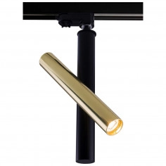 Sufitowa lampa 3-fazowa AKADI 0137 metalowa tuba podłużna czarna złota