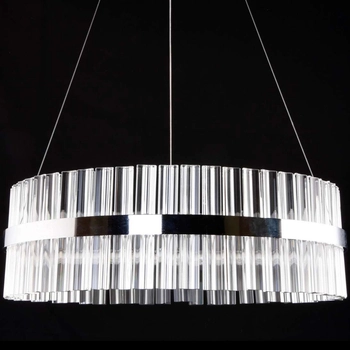 Glamour lampa wisząca VEN E1694/37W LED 37W 6500K okrąg przezroczysta chrom