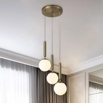 Wisząca LAMPA modernistyczna DIVINA 5353 Rabalux szklana OPRAWA kaskada ZWIS kule balls złote białe