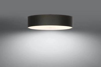 Sufitowa LAMPA abażurowa SL.0762 plafon OPRAWA okrągła materiałowa czarna