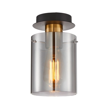 Sufitowa lampa szklana tuba Sardo SPL-5581-1SC-BRO-SG Italux czarny mosiądz