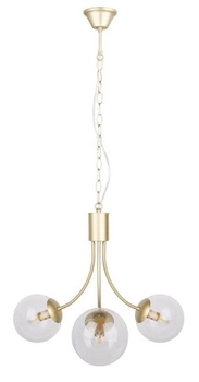 Złota lampa wisząca Dani szklane kule do jadalni nad stół