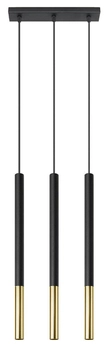 Wisząca LAMPA tuby SL.0892 metalowa OPRAWA zwis na listwie czarny złoty