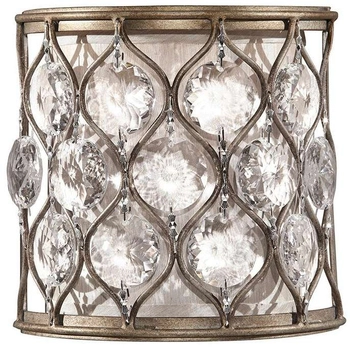 Antyczna LAMPA kinkiet Lucia FE-LUCIA1 Elstead FEISS okrągła OPRAWA metalowa ścienna glamour srebrna