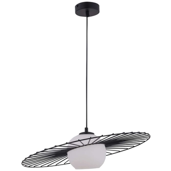 LAMPA wisząca SOL 32038 Sigma metalowa OPRAWA druciana ZWIS modernistyczny szklana kula ball czarna biała