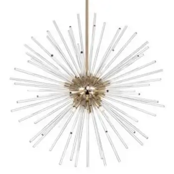 Wisząca lampa URCHIN P0491-09D-F7AC glamour rurki złota przezroczysta