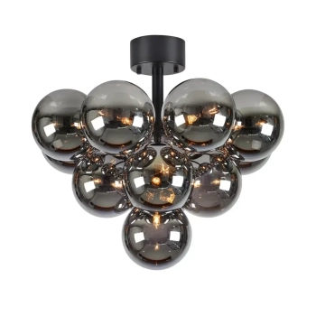 Lampa sufitowa kulista Merlot 108845 molekuły szklane czarne przydymione