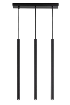 Nowoczesne tuby na listwie Sopel lampa wisząca czarna