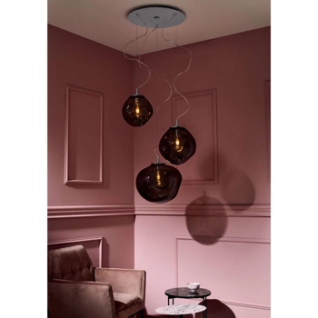 LAMPA wisząca AVIA 10424308 Kaspa szklana OPRAWA zwis kaskada grafitowa