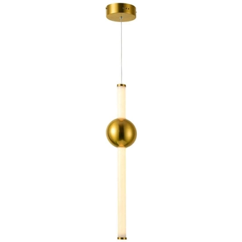 LAMPA wisząca HALLING PND-16357-CA-1 Italux szklana OPRAWA tuba zwis LED 13,3W 3000K metalowa kula miedziana biała