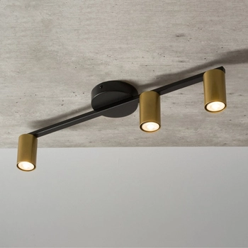 Sufitowa lampa 3-płomienna Sky do jadalni czarna złota