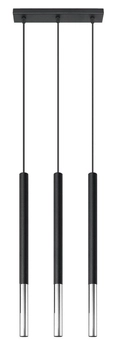 Wisząca LAMPA kaskada SL.0886 metalowa OPRAWA tuby ZWIS na listwie czarny chrom