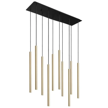 LAMPA wisząca LASER 8924 Nowodvorski metalowa OPRAWA prostokątny ZWIS tuby złote czarne