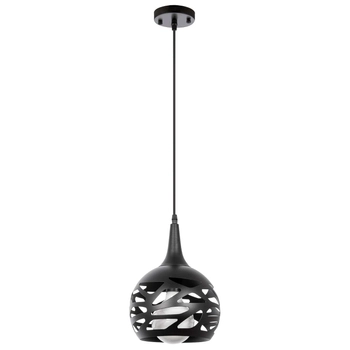 LAMPA wisząca VEN W-1735/1 BK ażurowa OPRAWA zwis kula kropla łezka czarna