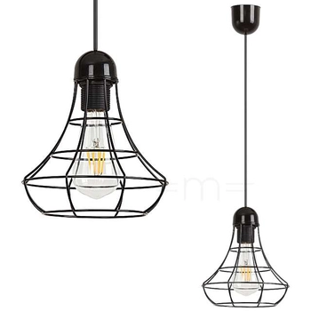 LAMPA wisząca RAMSEY 4649 Rabalux metalowa OPRAWA loftowa klatka ZWIS na kablu czarny