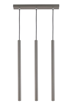 Lampa wisząca Sopel 3-płomienna tuby na listwie srebrne