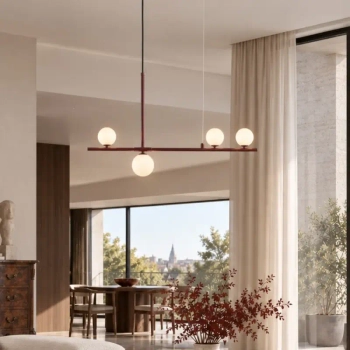 Wisząca lampa do sypialni MODERNO DN1506 burgundowa 4xG9 balls