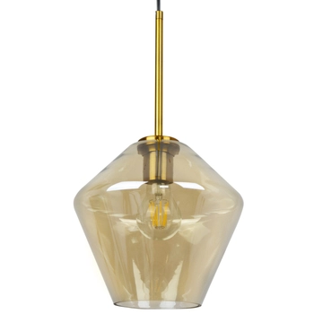 Skandynawska LAMPA wisząca GREA 316240 Polux loftowa OPRAWA szklany zwis bursztynowy