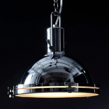 Industrialna LAMPA wisząca NAUTILIUS M 10262103 Kaspa metalowa OPRAWA na łańcuchu ZWIS okrągły chrom