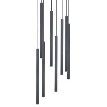 Kaskadowa lampa wisząca Sopel 8 41466 tubki sople grafitowe