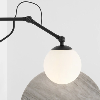 Czarna lampa ścienna Soho 1105C1_M Aldex regulowana kula szklana salonowa
