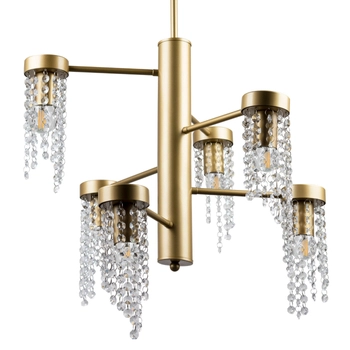 Glamour LAMPA sufitowa GEA 316318 Polux metalowa OPRAWA z kryształkami złota